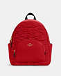 COACH®,COURT BACKPACK WITH RUCHING,Large,Gold/1941 Red,Front View
