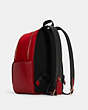 COACH®,COURT BACKPACK WITH RUCHING,Large,Gold/1941 Red,Angle View