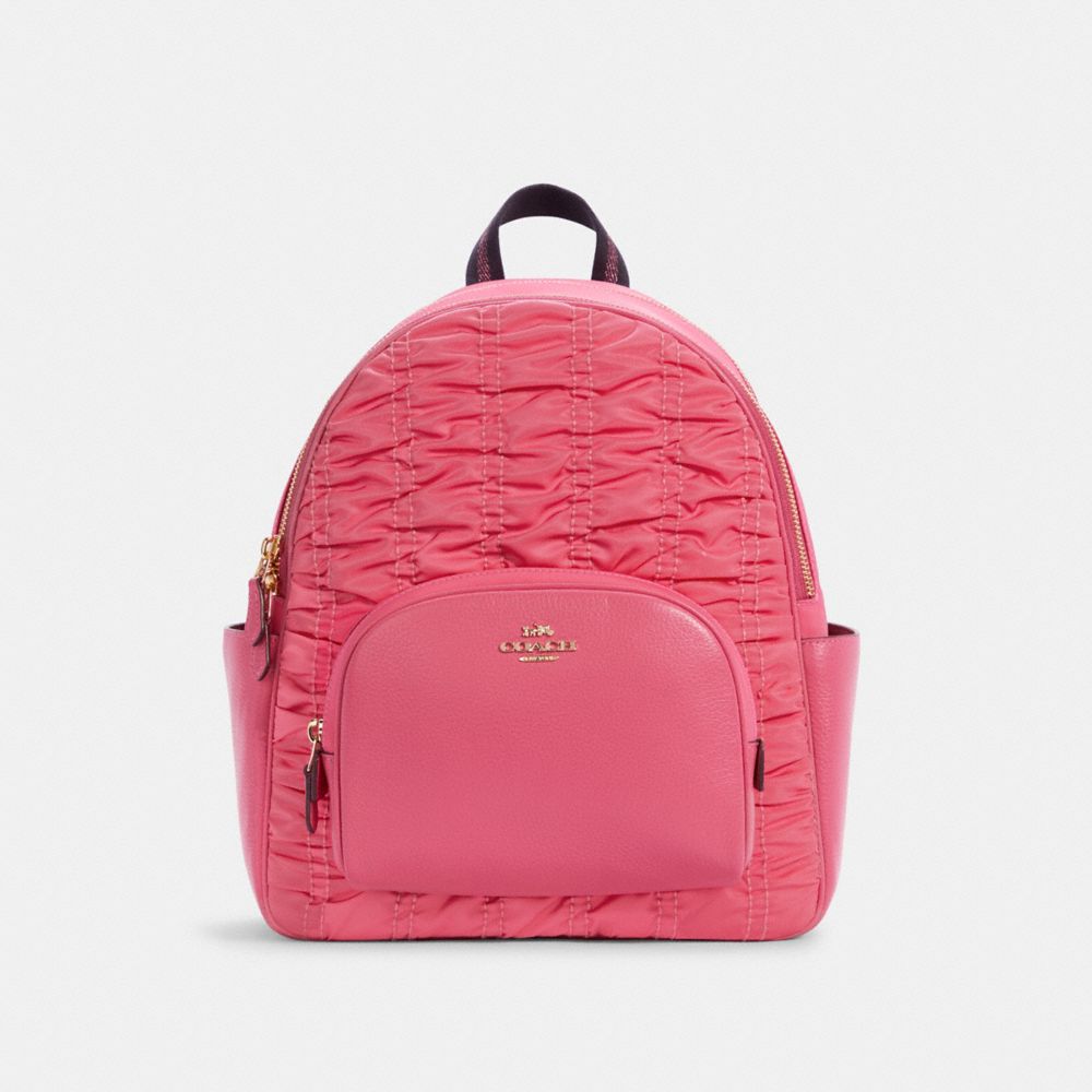 ★ COACH ★ Court Backpack Coach Court Backpack With Coach Monogram Print In Gold Navy