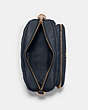 COACH®,COURT CROSSBODY WITH RUCHING,Nylon/Leather,Medium,Gold/Midnight,Inside View,Top View