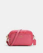 COACH®,COURT CROSSBODY WITH RUCHING,Nylon/Leather,Medium,Gold/Confetti Pink,Front View