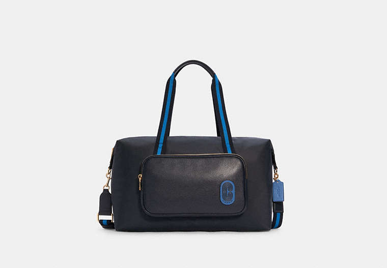 COACH®,COURT WEEKENDER,Nylon/Leather,X-Large,Gold/Midnight,Front View