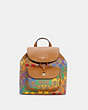 COACH®,PENNIE BACKPACK 22 IN RAINBOW SIGNATURE CANVAS,Medium,Gold/Light Saddle Multi,Front View