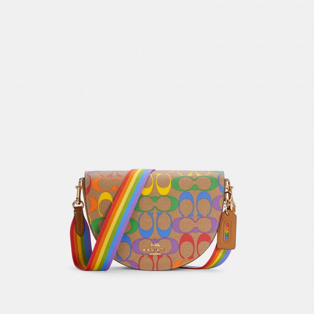 COACH®  Eva Phone Crossbody In Rainbow Signature Canvas