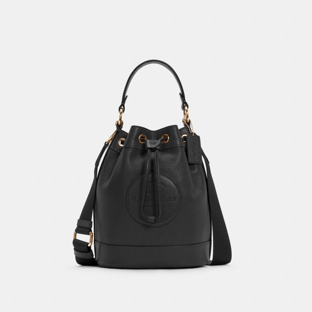 COACH®,Dempsey Drawstring Bucket Bag,,Front View