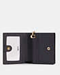 COACH®,SNAP WALLET WITH HORSE AND CARRIAGE DOT PRINT,pvc,Mini,Gold/Denim,Inside View,Top View