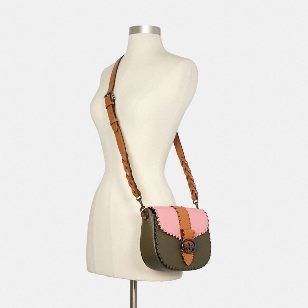 COACH® Outlet | Georgie Saddle Bag In Colorblock With Whipstitch COACH® Outlet | Georgie Saddle Bag In Colorblock With Whipstitch