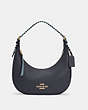 COACH®,BAILEY HOBO WITH WHIPSTITCH,Pebble Leather,Medium,Gold/Midnight/Waterfall Multi,Front View