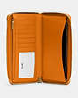 COACH®,DEMPSEY LARGE PHONE WALLET,Pebbled Leather,Im/Light Orange,Inside View,Top View