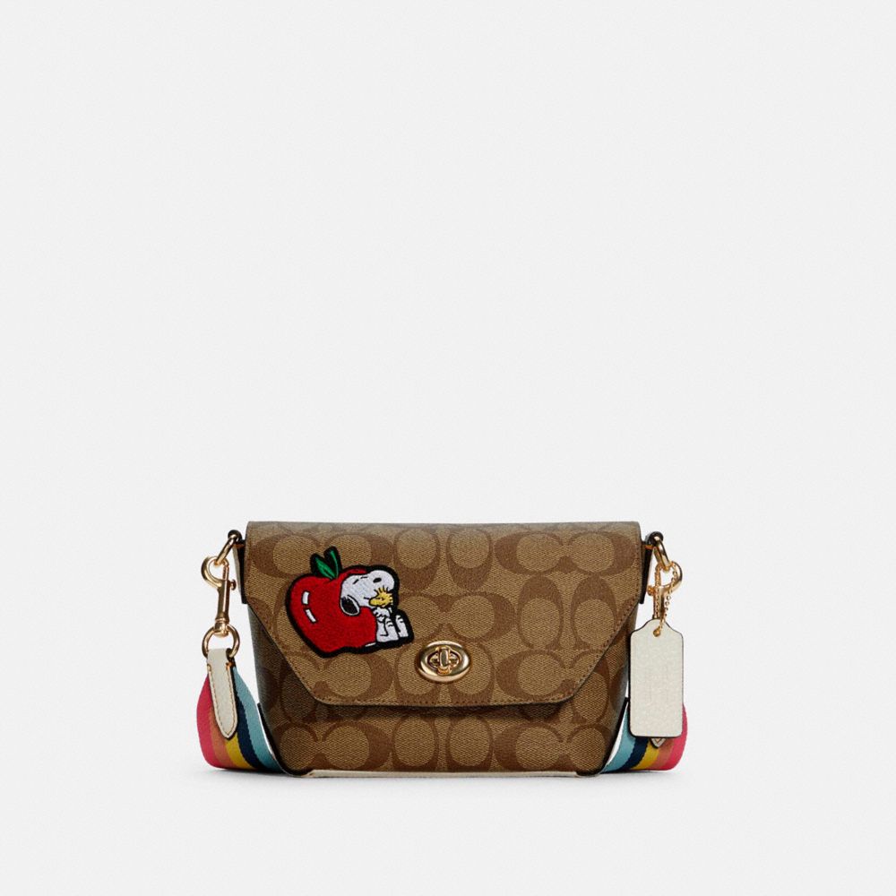 Coach Brown Signature Coated Canvas and Leather Mini Ruby