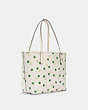 COACH®,CITY TOTE WITH APPLE PRINT,Large,Silver/Chalk/Green Multi,Angle View