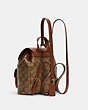 COACH®,PENNIE BACKPACK 22 IN SIGNATURE CANVAS,n/a,Gold/Khaki Redwood,Angle View