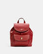 COACH®,PENNIE BACKPACK 22,Pebbled Leather,Medium,Gold/1941 Red,Front View
