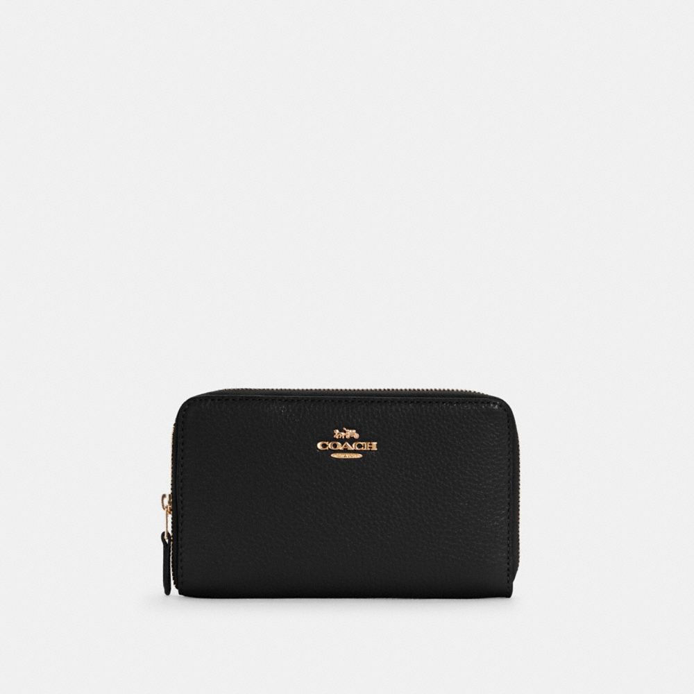 Gold Black Medium Id Zip Wallet