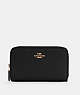 COACH®,MEDIUM ID ZIP WALLET,Pebbled Leather,Mini,Gold/Black,Front View
