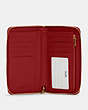 COACH®,MEDIUM ID ZIP WALLET,Pebbled Leather,Mini,Gold/1941 Red,Inside View,Top View