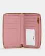 COACH®,MEDIUM ID ZIP WALLET,Pebbled Leather,Mini,Gold/True Pink,Inside View,Top View