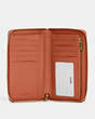COACH®,MEDIUM ID ZIP WALLET,Pebbled Leather,Im/Sunset,Inside View,Top View