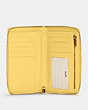 COACH®,MEDIUM ID ZIP WALLET,Pebbled Leather,Mini,Gold/Retro Yellow,Inside View,Top View