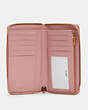 COACH®,MEDIUM ID ZIP WALLET,Pebbled Leather,Mini,Gold/Shell Pink,Inside View,Top View