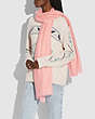 COACH®,GRAPHIC DITSY PRINT WAFFLE OBLONG SCARF,Cotton/Viscose,Pink/White,Detail View