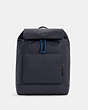 COACH®,TURNER BACKPACK,Large,Gunmetal/Midnight Jewel Blue,Front View