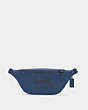 COACH®,WARREN BELT BAG WITH HORSE AND CARRIAGE,Synthetic,Medium,Gunmetal/Jewel Blue,Front View