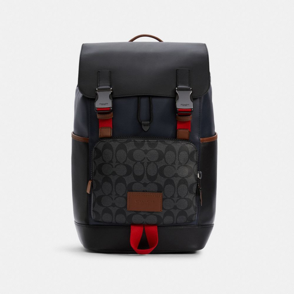 COACH® Outlet | Track Backpack In Colorblock Signature Canvas