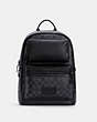 COACH®,RIDER BACKPACK IN SIGNATURE CANVAS,Large,Gunmetal/Charcoal Black,Front View