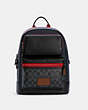 COACH®,RIDER BACKPACK IN COLORBLOCK SIGNATURE CANVAS,Large,Gunmetal/Charcoal Midnight Multi,Front View