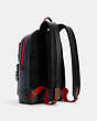 COACH®,RIDER BACKPACK IN COLORBLOCK SIGNATURE CANVAS,Large,Gunmetal/Charcoal Midnight Multi,Angle View