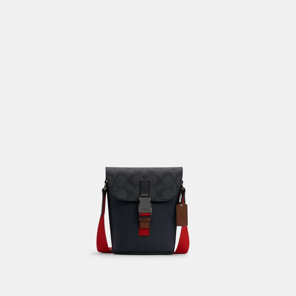 Track Small Flap Crossbody In Colorblock Signature Canvas