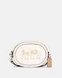 COACH®,CAMERA BAG IN COLORBLOCK WITH HORSE AND CARRIAGE,Small,Gold/Chalk/Vanilla Cream,Front View