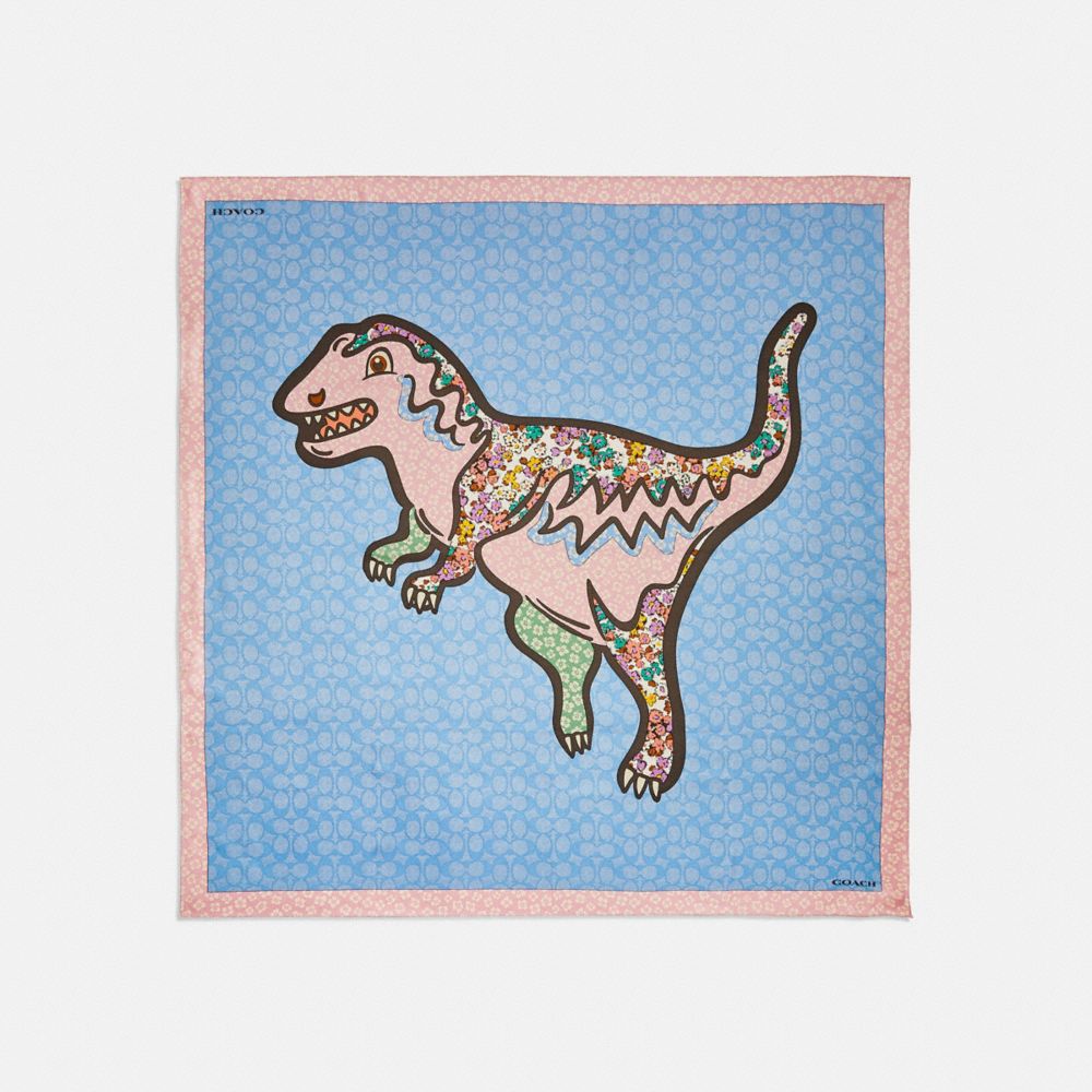Patchwork Rexy Print Silk Square Scarf