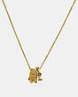 COACH®,CRYSTAL PENDANT NECKLACE,Metal,Gold/Multi,Front View