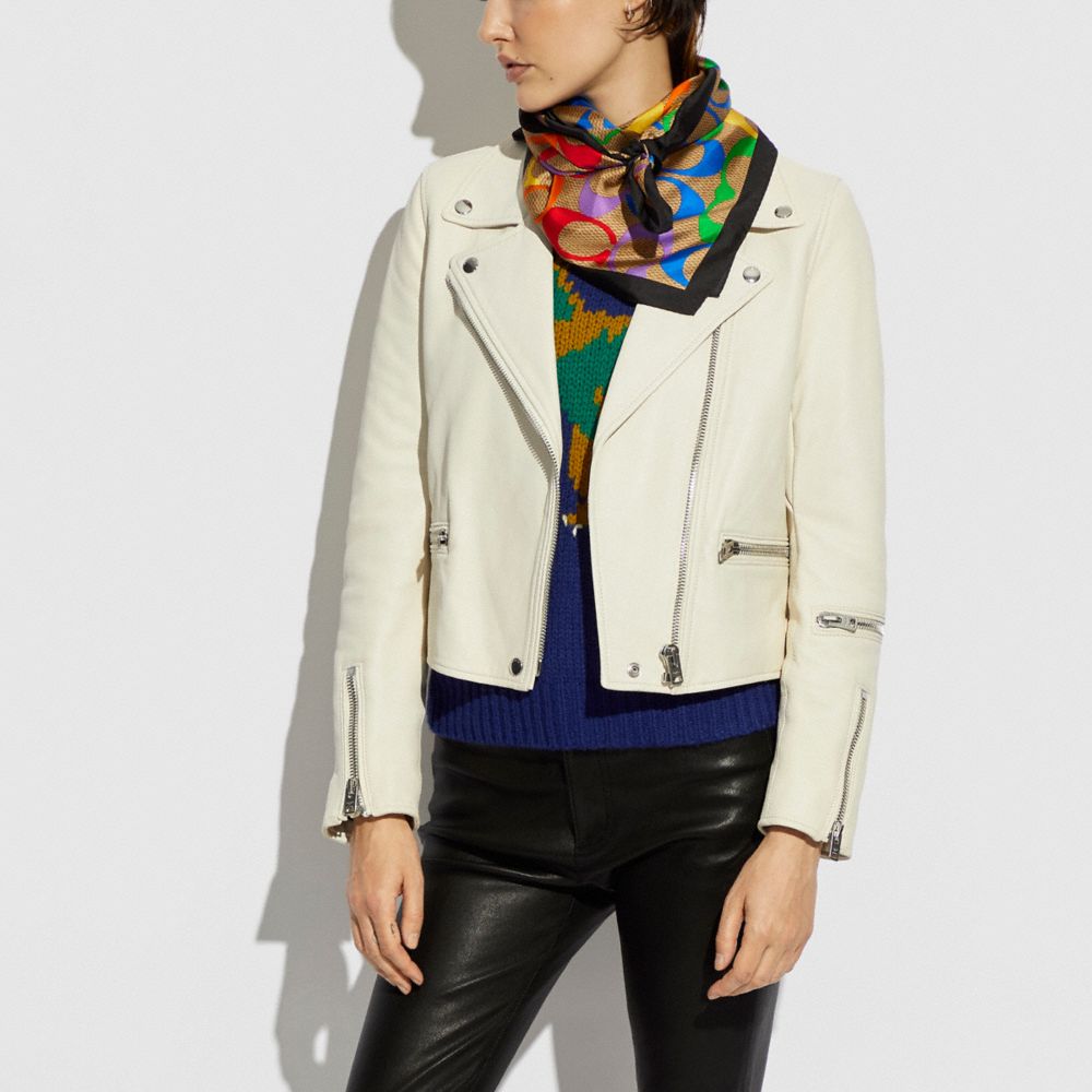 Rainbow Coach Stamp Silk Square Scarf