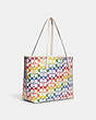 COACH®,CITY TOTE IN RAINBOW SIGNATURE CANVAS,pvc,X-Large,Silver/Chalk Multi,Angle View