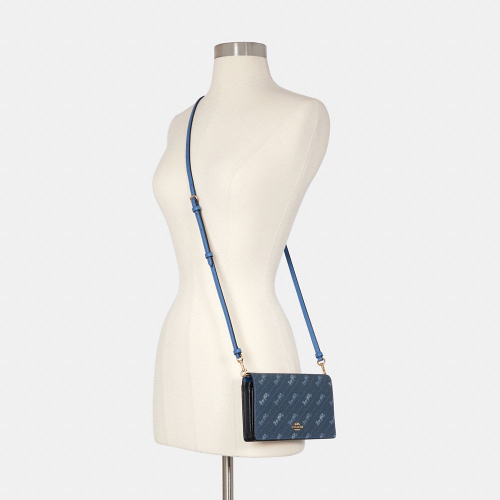 Anna Foldover Crossbody Clutch With Horse And Carriage Dot Print