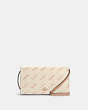 COACH®,ANNA FOLDOVER CROSSBODY CLUTCH WITH HORSE AND CARRIAGE DOT PRINT,Mini,Gold/Cream,Front View