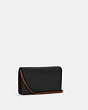COACH®,ANNA FOLDOVER CROSSBODY CLUTCH WITH HORSE AND CARRIAGE,Mini,Gold/Black/Redwood,Angle View