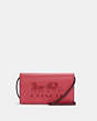 COACH®,ANNA FOLDOVER CROSSBODY CLUTCH WITH HORSE AND CARRIAGE,Mini,Gold/Poppy/Vintage Mauve,Front View