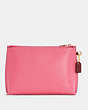 COACH®,ROWAN POUCH IN COLORBLOCK WITH STRIPE,Leather,Small,Gold/Confetti Pink Mango Multi,Back View
