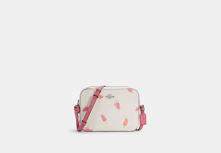 COACH®,MINI CAMERA BAG WITH POPSICLE PRINT,Silver/Chalk Multi,Front View