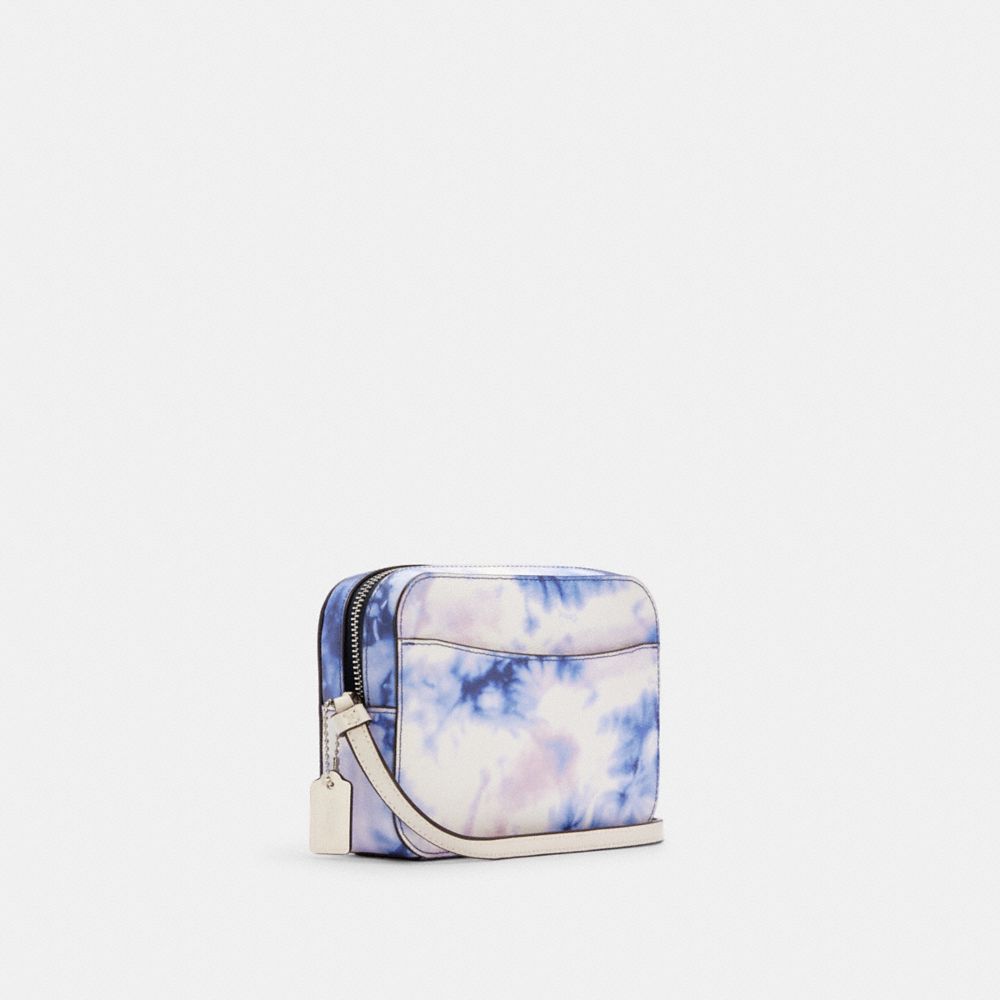 COACH®,MINI CAMERA BAG WITH TIE DYE PRINT,Silver/Purple/Pink Multi,Angle View
