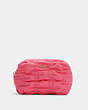 COACH®,SMALL BOXY COSMETIC CASE WITH RUCHING,Nylon,Mini,Gold/Confetti Pink,Front View