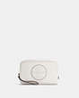 COACH®,DEMPSEY BOXY COSMETIC CASE 20 WITH COACH PATCH,Pebbled Leather,Small,Gold/Chalk,Front View