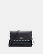 COACH®,FOLDOVER BELT BAG WITH WHIPSTITCH,Mini,Gold/Midnight/Waterfall Multi,Front View