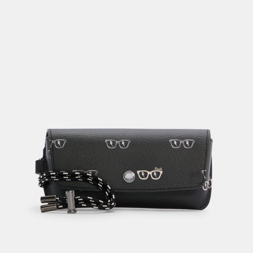 COACH®,Sunglass Case With Sunglasses Print,,Front View