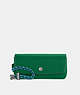 COACH®,SUNGLASS CASE,Pebbled Leather,Mini,Gunmetal/Green,Front View