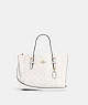 COACH®,MOLLIE TOTE BAG 25 IN SIGNATURE CANVAS,Signature Coated Canvas/Smooth Leather,Medium,Anniversary,Gold/Chalk/Glacierwhite,Front View